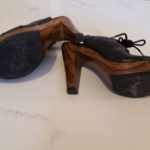 Preloved Diba black platform lace up heeled sandals, 6 - Picture 2 of 5